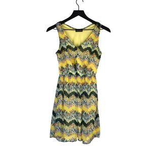 Maude Yellow Floral Button Down Dress Size S